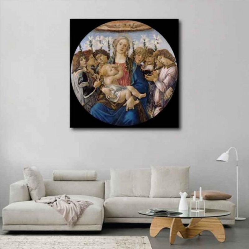 Πίνακας σε καμβά Sandro Botticelli - Madonna with Lillies and Eight Angels - 1478